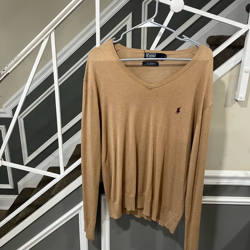 Ralph Lauren Camel V-Neck Sweater
